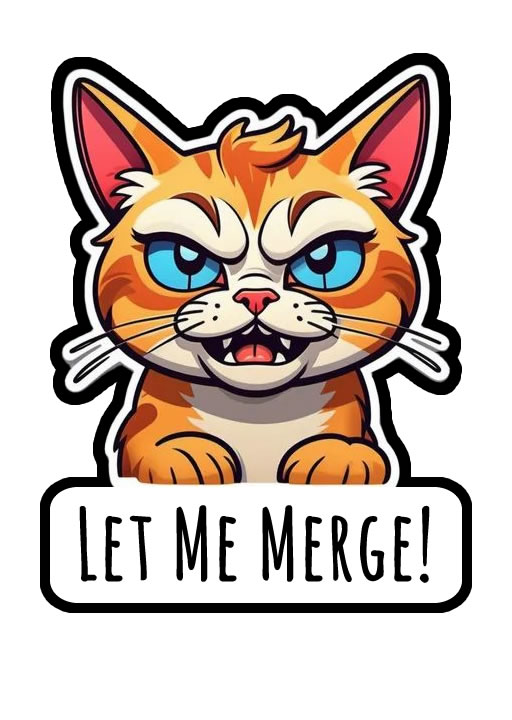 Let me Merge Die Cut Vinyl Sticker  Window Cling or Magnet with Laminate Coating in Various Sizes