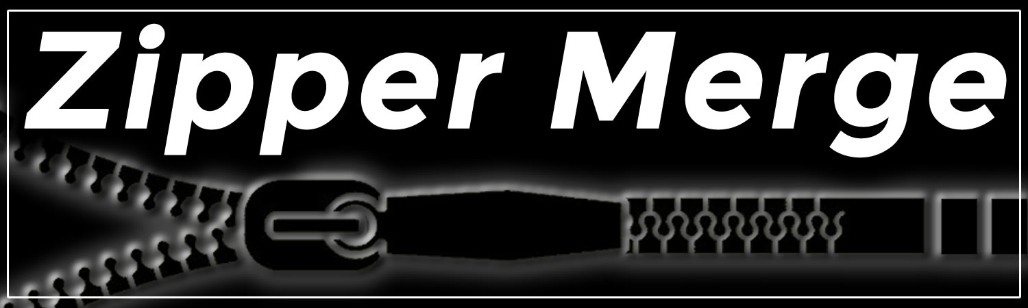 Zipper Merge Vinyl Bumper Sticker, Window Cling or Bumper Sticker Magnet in UV Laminate Coating