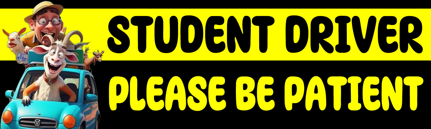 Student Driver  Please be Patient Vinyl Bumper Sticker  Window Cling or Bumper Sticker Magnet in UV Laminate Coating