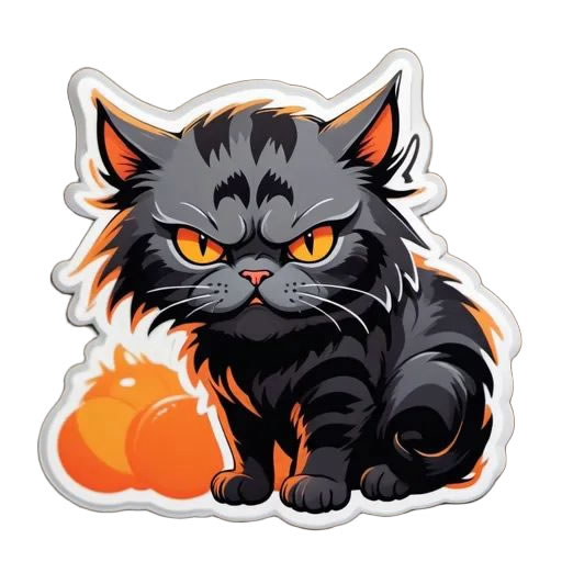 Angry Cat Sticker Magnet