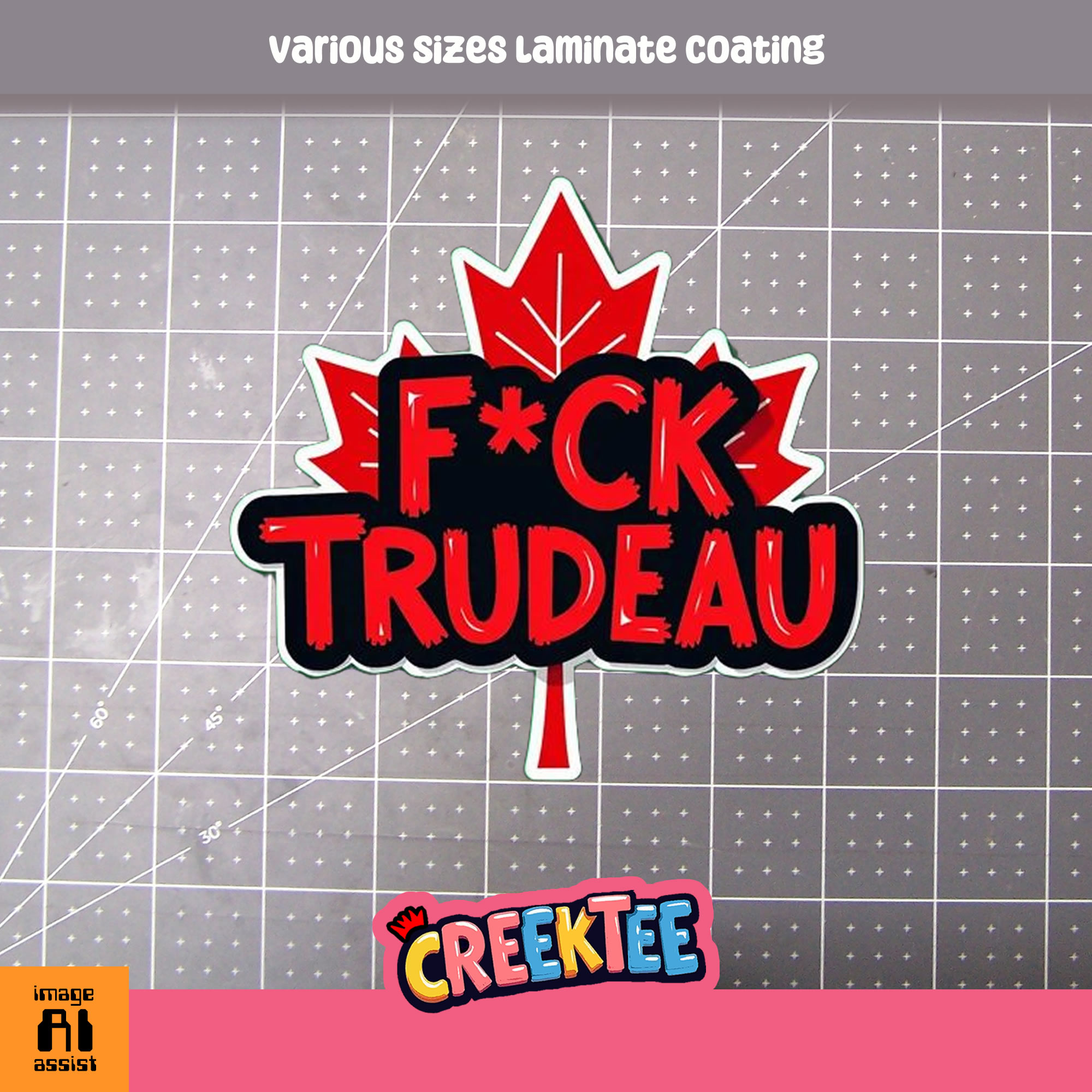 F CK Trudeau Die Cut Vinyl Sticker  Window Cling or Magnet with Laminate Coating in Various Sizes