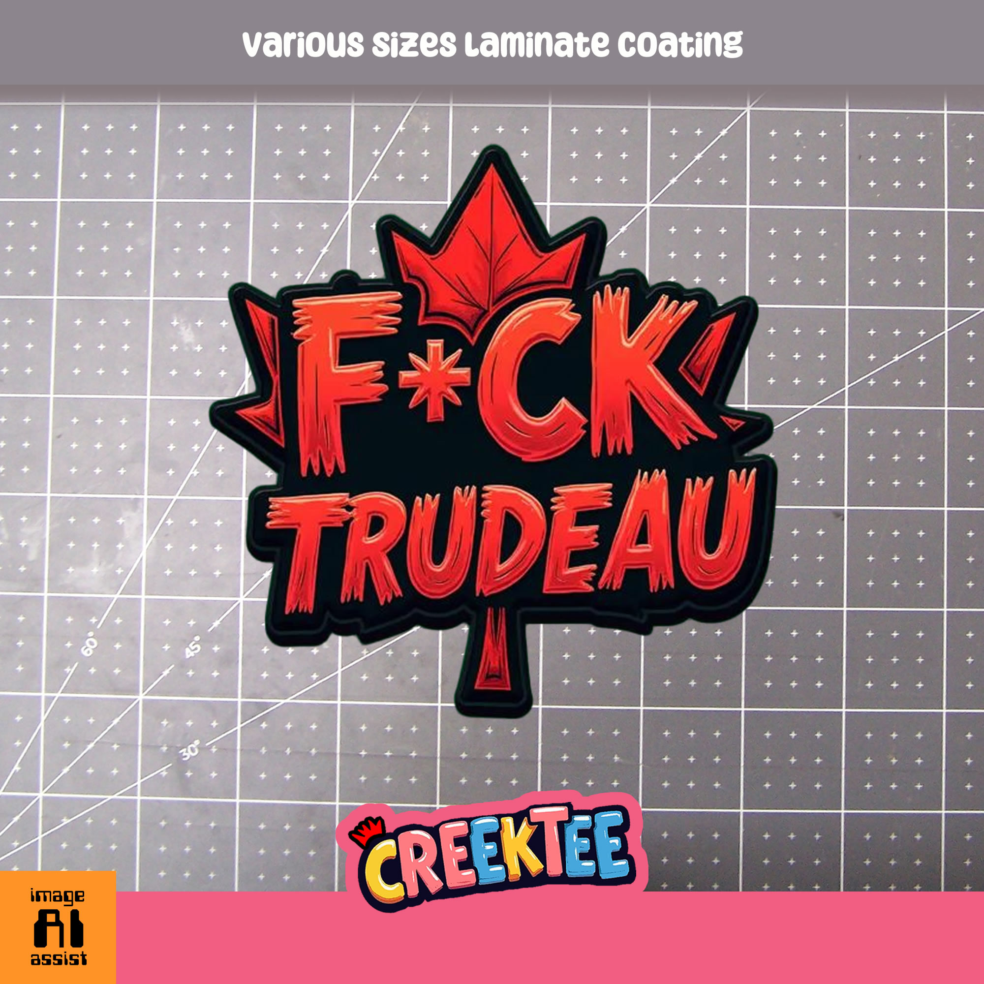 F CK Trudeau Die Cut Vinyl Sticker  Window Cling or Magnet with Laminate Coating in Various Sizes