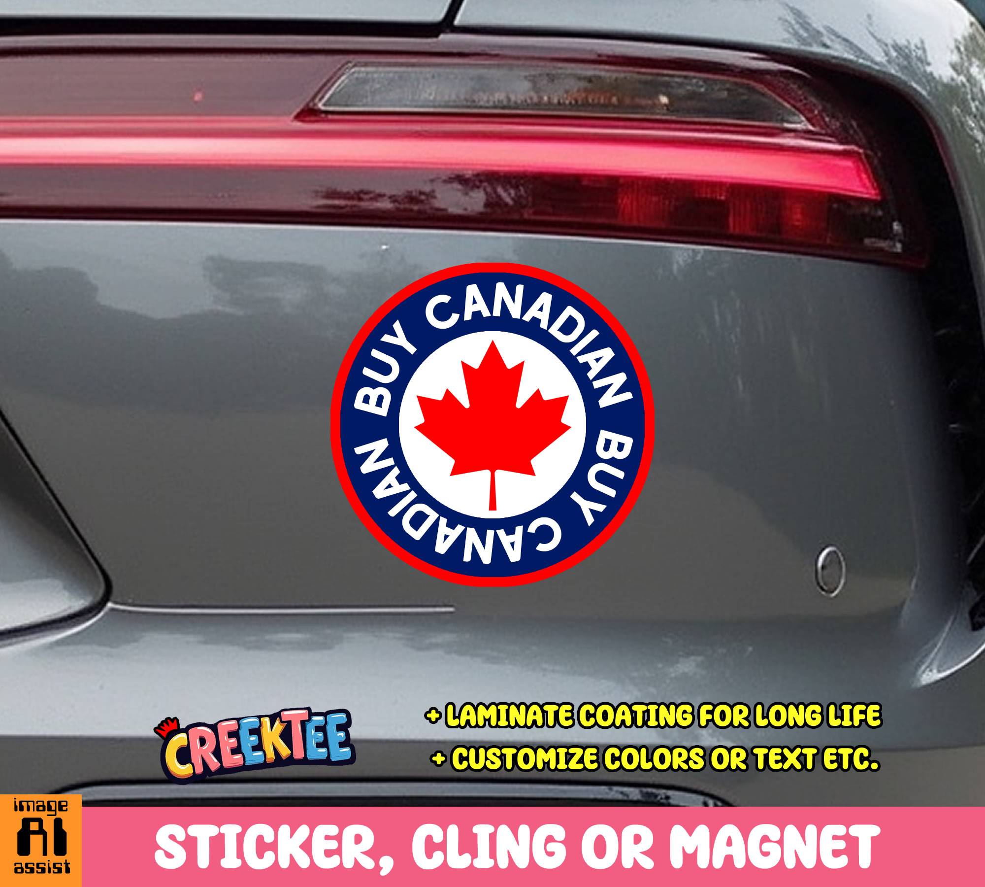 Buy Canadian Die Cut Vinyl Sticker  Window Cling or Magnet with Laminate Coating in Various Sizes